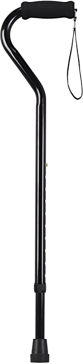 Drive Medical Foam Grip Offset Handle Walking Cane, Black