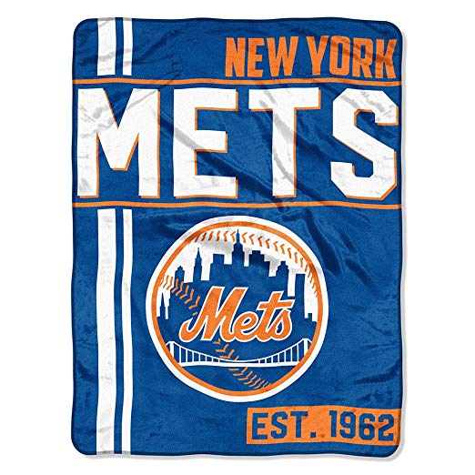 The Northwest Company MLB New York Mets Micro Raschel Throw, One Size, Multicolor