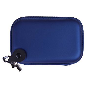 HDE Small Electronics Carrying Case Accessory Travel Organizer for Power Banks, Portable Hard Drives, GPS Units, Nintendo 3DS, DS (Blue)