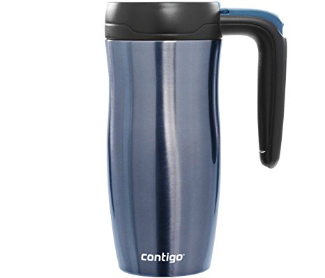 Contigo Autoseal Randolph Stainless Steel Travel Mug with Button Lock 4 hours HOT and 12 Hours COLD, 16-Ounce, Placid Blue