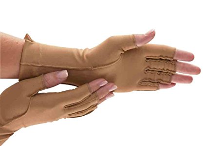 Isotoner Therapeutic Gloves, Open Finger, Small