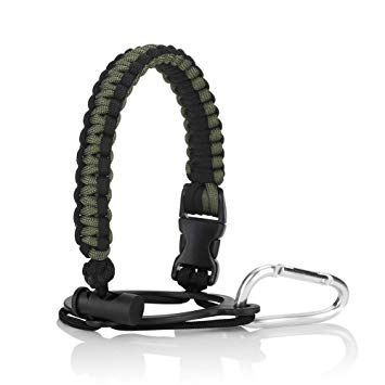 Accmor Water Bottle Handle for Hydro Flask and Other Wide Mouth Bottles, Paracord Strap Carrier for 12oz to 64oz Bottle, Bottle Accessories for Hiking - with Safety Ring and Carabiner