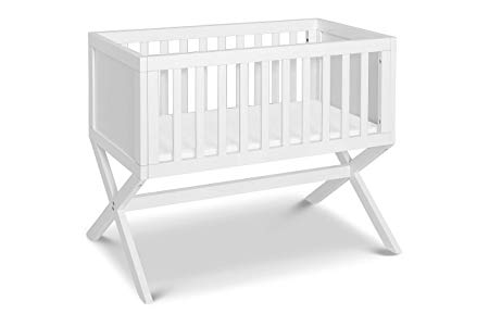 DaVinci Bailey Bassinet with 1” Waterproof Cradle Pad, Converts to Toy Box, White