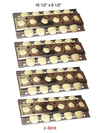 SH4751 (4 pack) Stainless Steel Heat Plate, Heat Shield Replacement for Select Turbo Gas Grill Models (16 1/2" x 6 1/2")