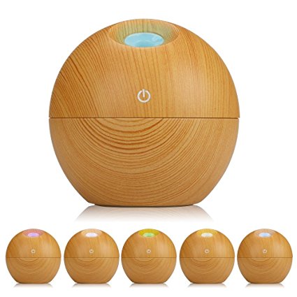 KBAYBO Humidifier Aroma Essential Oil Diffuser, 130ml Ultrasonic Cool Mist Humidifier with LED Night Light For Office Home Bedroom Living Room Study Yoga Spa (Yellow)