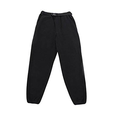 Krumba Men's Anti-pilling Outdoor Micro-Fleece Zip Sweatpants With Belt