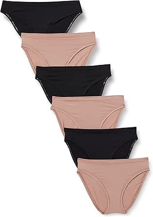 Amazon Essentials Women's High Cut Underwear (Available in Plus Size), Pack of 6