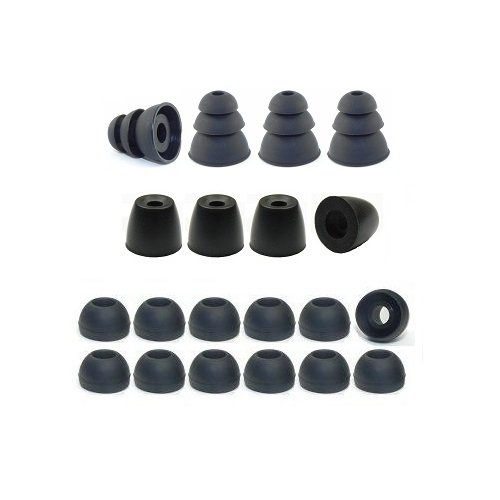 Medium - Earphones Plus brand replacement earphone cushions custom fit assortment: memory foam earbuds, triple flange ear tips, and standard replacement ear cushions (Please see product details for connector sizes)