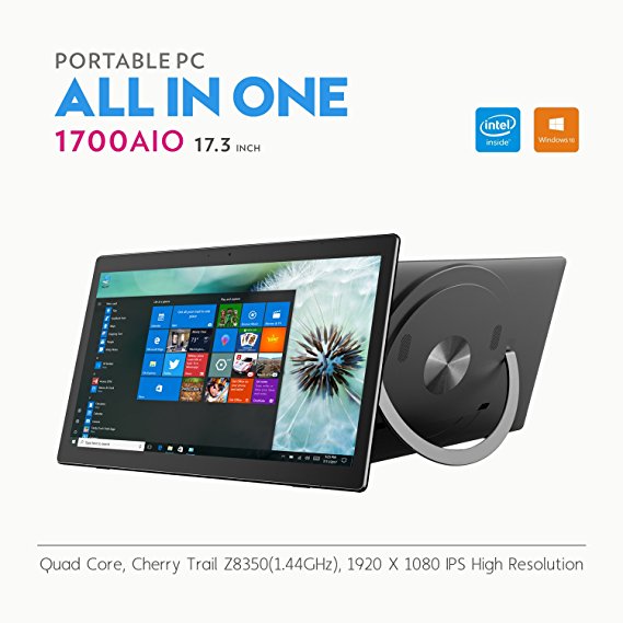 iView-1700AIO All in One Computer / Tablet, 17.3” IPS 1920 x 1080 Touch Screen, Intel Atom Z8350 Quad Core CPU, 4GB/32GB , Windows 10, WiFi, Front Camera, Bluetooth Keyboard and Mice