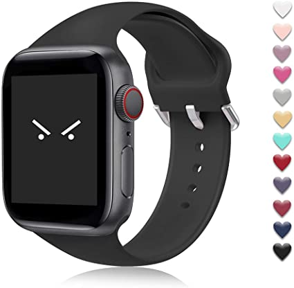 IKANFI Bands Compatible for Apple Watch 38mm 42mm 40mm 44mm, Skin-Friendly Softer Silicone Replacement Sport Strap Compatible with iWatch Series 4 Series 3 Series 2 Series 1, Sports & Edition