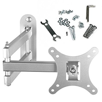 BPS Tilt & Swivel TV Wall Mount Bracket with Arm (Silver) for 10-30 Inch LED LCD Plasma Widescreen Full HD LED Freeview HD TV Screen Monitor, Max Load Lapacity 66lbs, VESA 100x100mm 75x75mm