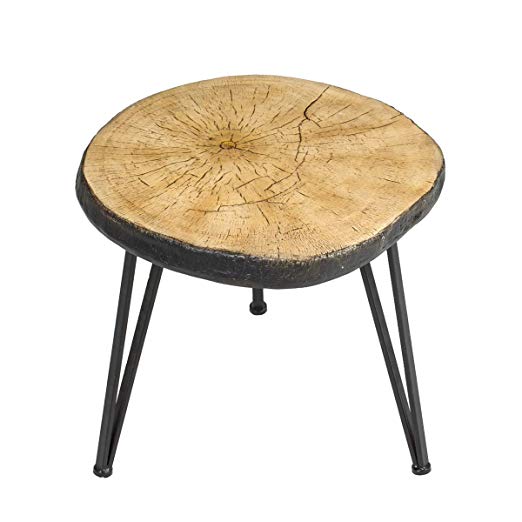 SUNEON End Tables, Imitation Wood Coffee Side Table for Living Room,Bedroom,Balcony,Garden