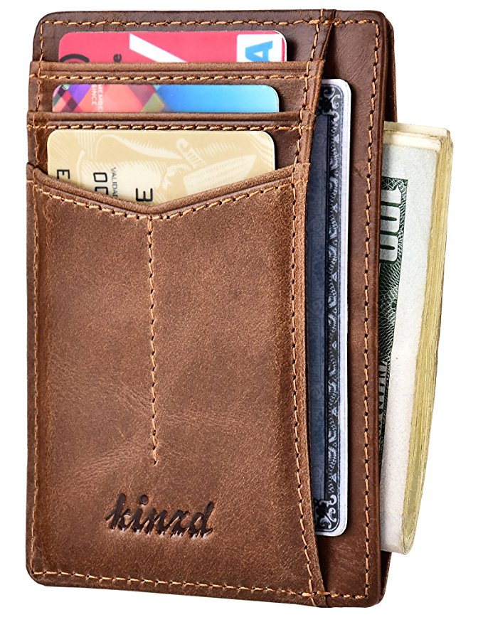 Slim Wallet RFID Front Pocket Wallet Minimalist Secure Thin Credit Card Holder