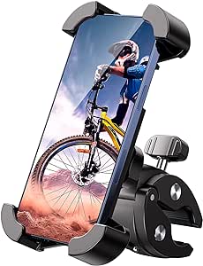 Uniwit Universal Bike Phone Mount,Motorcycle Phone Holder-Sturdy and Secure,One-Hand Operation,360°Rotation,Security Lock,Compatible for All iPhone Series and Other 4.7"- 6.8" Cellphone.