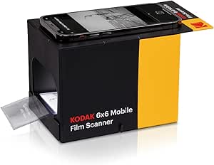 KODAK 6x6 Mobile Film Scanner, Convert and Save 6x6 Slides & Negatives [120 & 220 Film Formats] to Your Smartphone | Eco-Friendly Cardboard Scanner Box, LED Light Panel & Gloves