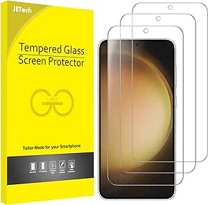 JETech Pellicola Protettiva per Samsung Galaxy S23 5G 6,1 Pollici, Vetro Temperato Film, Compatibile ID Impronte Digitali, HD Chiaro, Pacco da 3