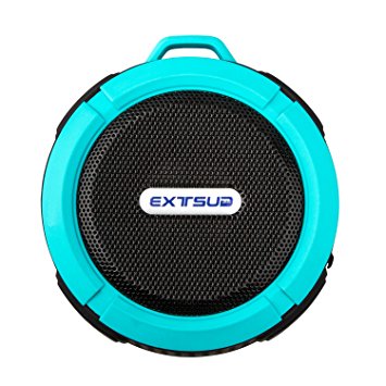 EXTSUD(R)  Muti-function Wireless 5W IPX5 Waterproof Dustproof Shockproof Wireless Shower Speaker Outdoor Excise Hiking Camping Speaker with carabiner (Blue)