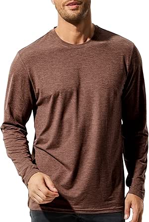 MIER X-Sofort Men's Long Sleeve T-Shirts Lightweight Super Soft Athletic Crew Neck Tees for Running Lounging Casual Workout