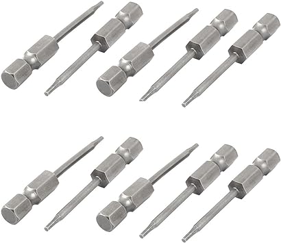 uxcell 1/4" Quick Change Shank 1.5mm Magnetic Hex Screwdriver Bits 50mm Length 10pcs