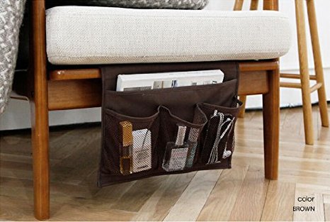 Bedside Storage Organizer/ Beside Caddy / Table cabinet Storage Organizer for tablet Magazine Phone Remotes - All Within Arms Reach (Coffee)