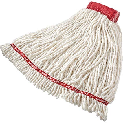 Rubbermaid Commercial Products Swinger Loop Mop, Shrinkless, Large, 5-inch Headband, White (FGC25306WH00)