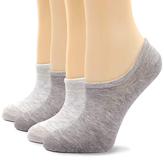 Womens No Show Trainer Socks Invisible Non-Slip Cotton Socks,4/5/6 pairs