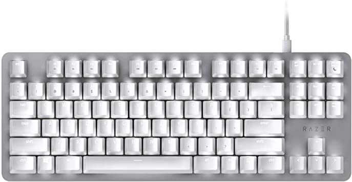 Razer BlackWidow Lite TKL Tenkeyless Mechanical Keyboard : Orange Key Switches - Tactile & Silent - White Individual Key Lighting - Compact Design - Detachable Cable - Mercury White, one size