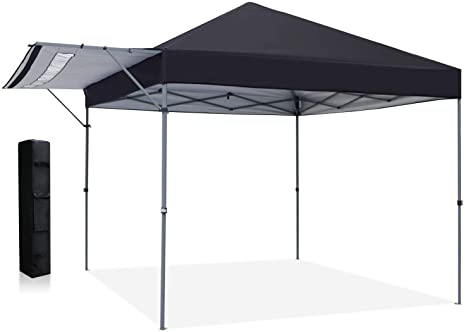 ABCCANOPY Patio 3x3 Gazebo Fully Waterproof Heavy Duty Pop Up Gazebo Wheel bag(black)