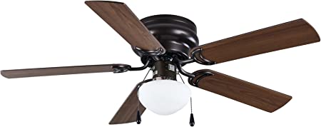 XSTY 44" Indoor Ceiling Fan with Single Light, Satin Nickel, 5 Blades, LED, Reverse Airflow (Color : Silver)