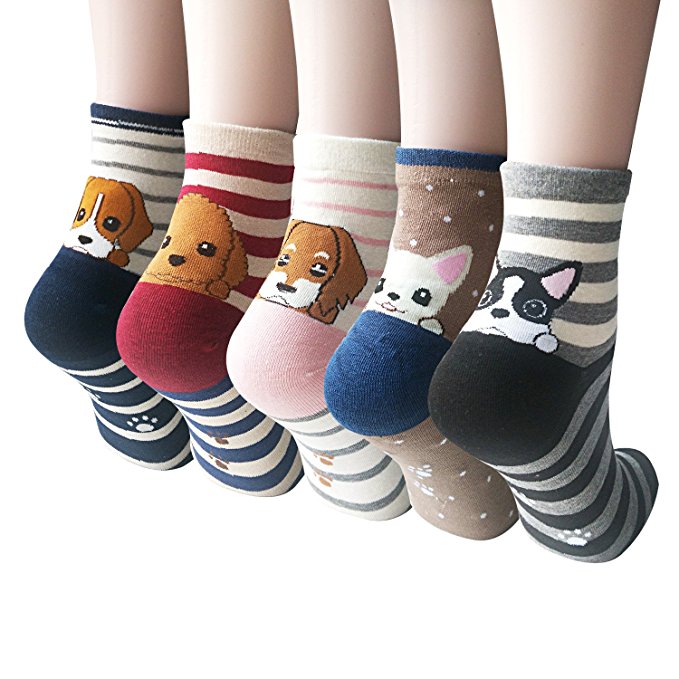 Sweet Animal Design Women's Casual Comfortable Cotton Crew Socks
