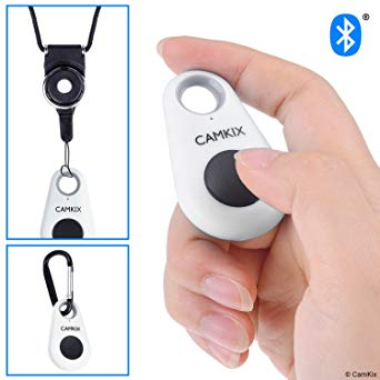 CamKix Camera Shutter Remote Control with Bluetooth® Wireless Technology - Lanyard with Detachable Ring Mount - Carabiner - Capture Pictures/Video Wirelessly up to 30 ft (10 m) on iPhone/Android