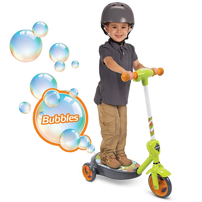 Huffy 18007P 6V 2 in 1 Bubble Scooter (Dragons) Toy, Green