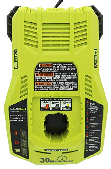 Ryobi P117 One  18 Volt Dual Chemistry IntelliPort Lithium Ion and NiCad Battery Charger (Battery Not Included, Charger Only) (Certified Refurbished)