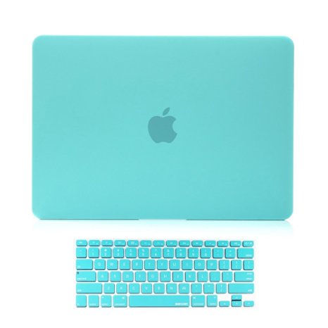 Versality Perfect Fit Case Cover for MacBook Pro Retina Display and Matching Keyboard Cover, 13" and Matching Keyboard Cover in Turquoise Blue Matte