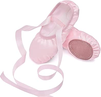 Stelle Ballet Shoes for Toddler Girls Satin/Glitter Ballet Slippers Dance Shoes(Toddler/Little/Big Kids)