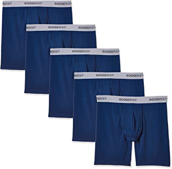 Good Brief Men's Cotton Stretch Long Leg Boxer Briefs (3-Pack/4-Pack/5-Pack)