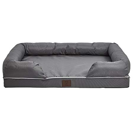 Bunty Dog Pet Washable Soft Foam Waterproof Mattress Basket Bed Sofa Pad Mat - Grey - Large