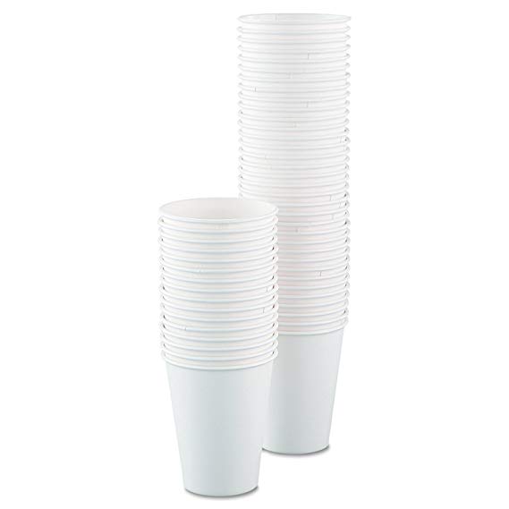 SOLO Cup Company 378W2050 Single-Sided Poly Paper Hot Cups, 8oz, White (125 count)
