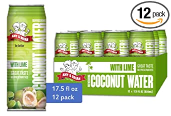 Amy & Brian Coconut Water with Lime, 17.5  Fl. Oz Can (Pack of 12)