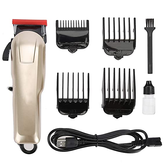 Electric Hair Clipper Waterproof Trimmers Steel Blade USB Rechargeable Hair Cutting Trimmer Set