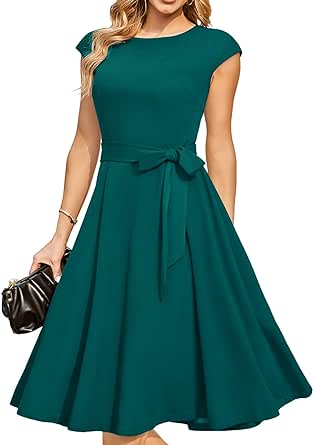 DRESSTELLS Women's Cocktail Dresses 2024 Modest Wedding Guest Dress, Graduation Prom & Bridesmaid