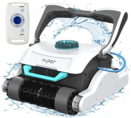 AIPER Robotic Pool Cleaner with Remote Control, Wall Climbing, 200W Triple Motors, Multi-Layer Different Densities, Automatic Vacuum Robot for Inground Pools up to 50ft - Orca 2000, Gray (HJ3042-1)