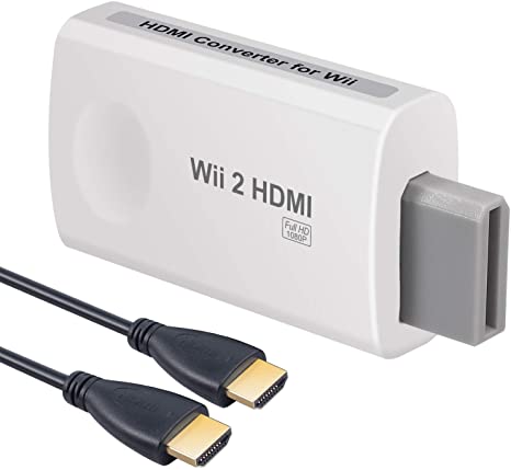 Wii to HDMI Converter，wii to hdmi Adapter，Scales Wii Signal to 720p and 1080p，wii to hdmi 720p or 1080p video converter adaptor HD HDTV with 3.5mm audio