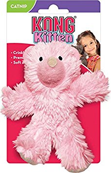 KONG Teddy Bear Catnip Toy for Kittens, Colors Vary