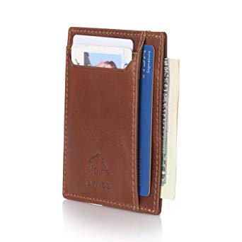 Alpine Swiss RFID Minimalist Card Holder Wallet