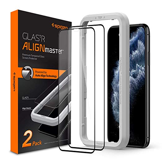 Spigen Tempered Glass Screen Protector [Glas.tR AlignMaster] designed for iPhone 11 Pro (2019) - Edge to Edge Protection