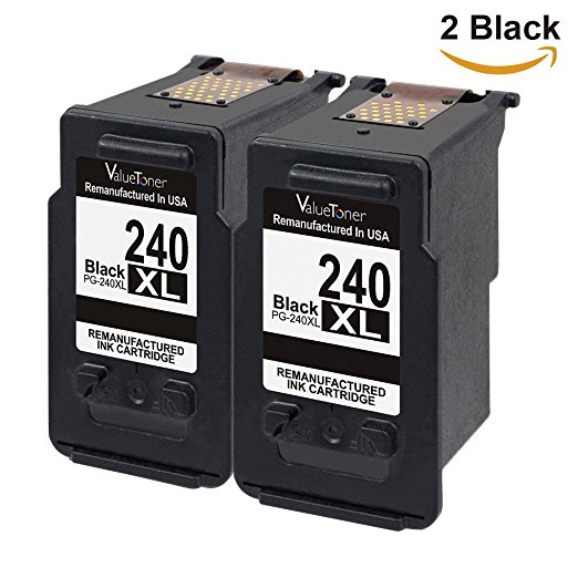 Valuetoner Canon MG3620, Remanufactured Ink Cartridge Replacement For Canon PG-240XL 240XL High Yield (2 Black) for Canon Pixma MX532 MG2120 MG2220 MG3120 MG3122 MG3220 MG3222 MX432 MG3520 MX452 MX512