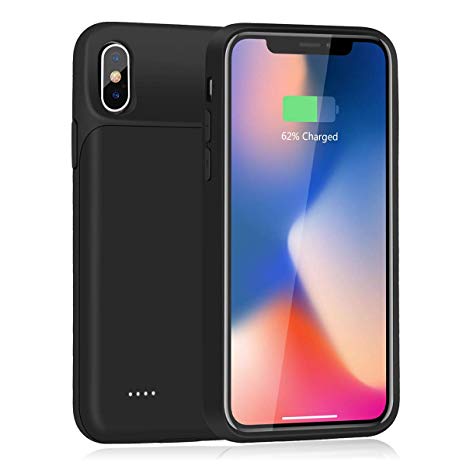 IBESTWIN Battery Case for iPhone X/XS/10, 3200mAh Portable Ultra Slim Protective Charging Case Rechargeable Battery Pack Charger Case Compatible with iPhone X/XS, 5.8 Inch(Black)