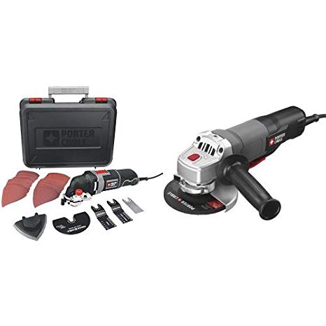 PORTER-CABLE PCE605K 3-Amp Corded Oscillating Multi-Tool Kit with PORTER-CABLE Angle Grinder/Cut Off Tool