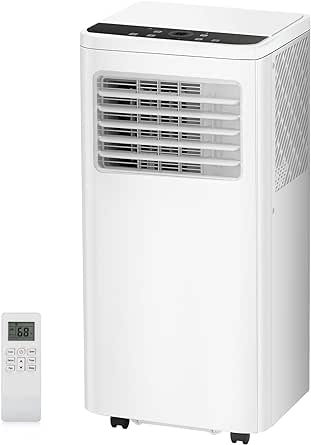 R.W.FLAME 8,000 BTU Air Conditioner cool Up to 350 Sq.Ft, 4 Modes Portable AC Unit with 24Hrs Timer/LED Display/Remote Control/Installation Kits, AC Unit for Bedroom, White